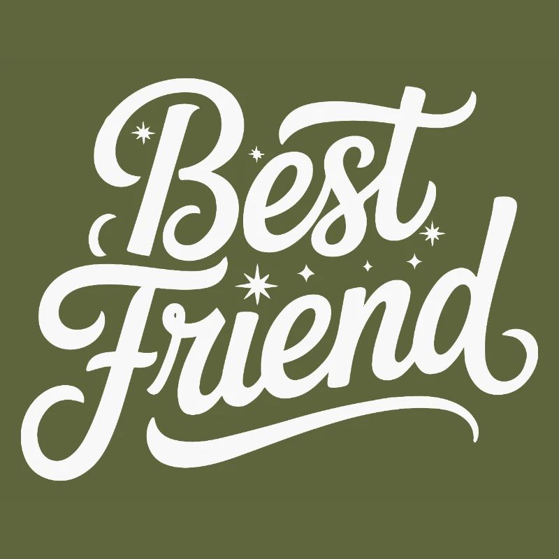 Bester Freund handgeschriebene Typografie