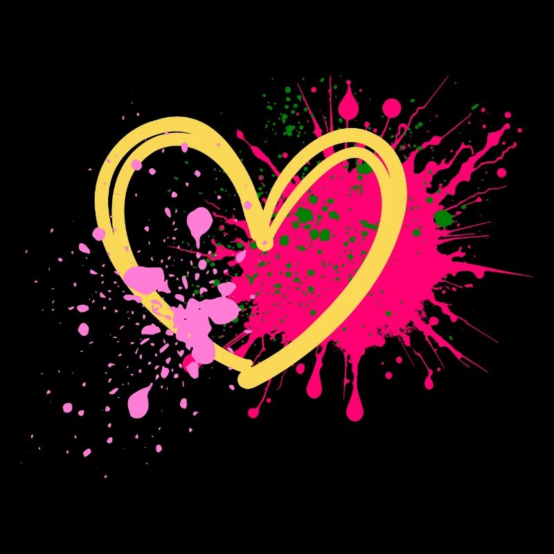 Art en cœur en couleur éclaboussée