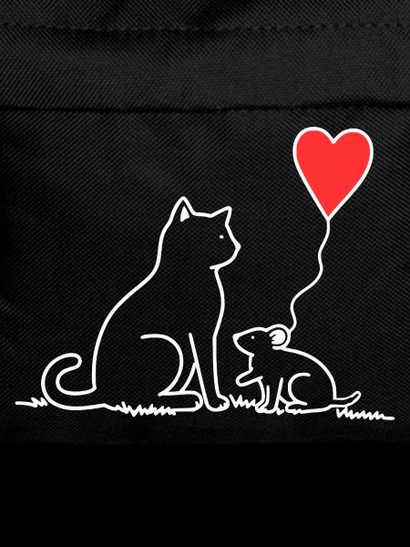 Cat and Mouse with Heart Balloon