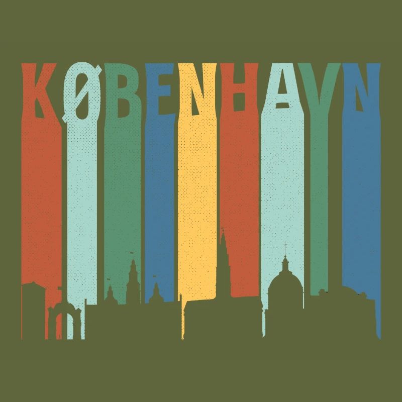 København Neon Skyline Pattern