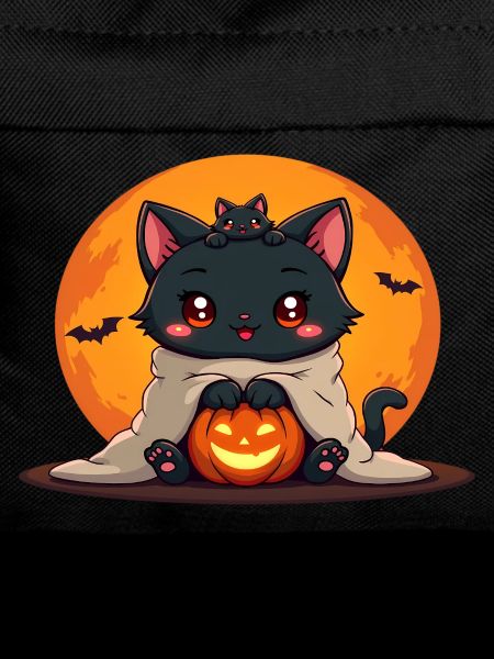 Halloween Cat with Halloween Pumpkin