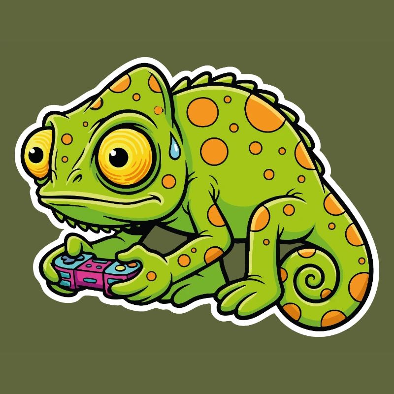 Chameleon Gamer Controller Videospiel-Maskottchen