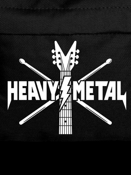 Heavy Metal Guitar and Drumsticks Logo