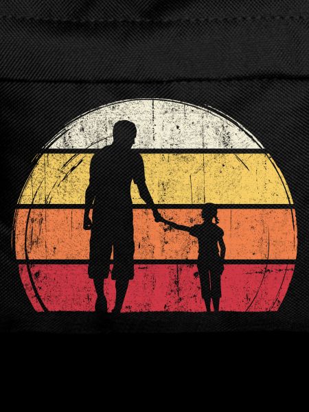 Sunset Silhouette: Father and Child