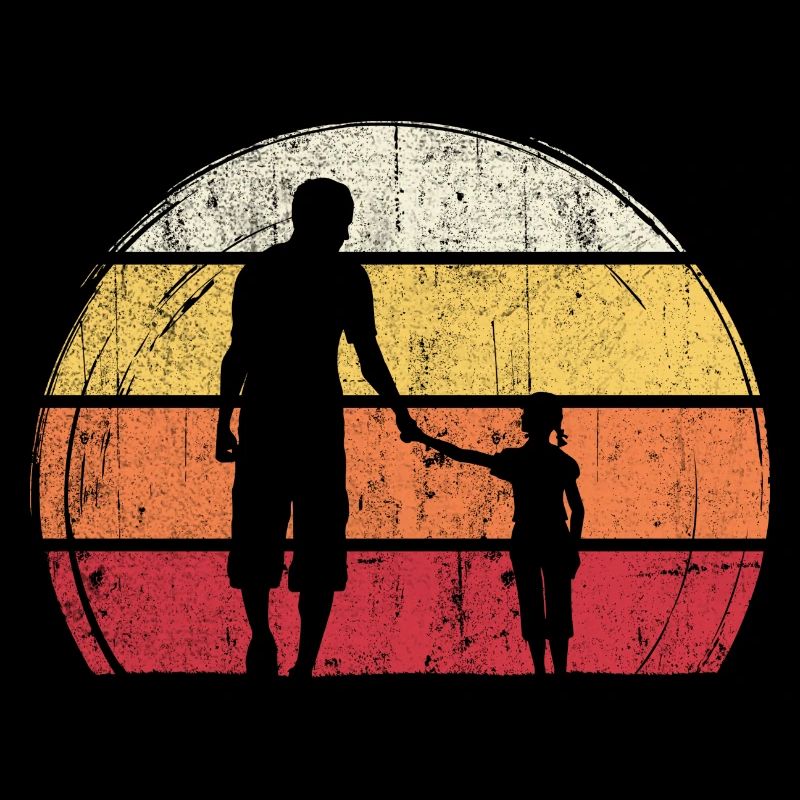 Sunset Silhouette: Vater und Kind