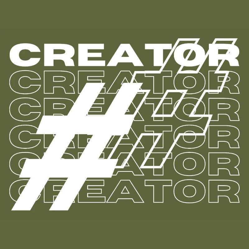Creator Hashtag Typography