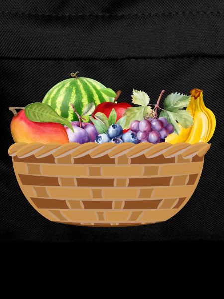 Früchtekorb mit buntem Obstmotiv