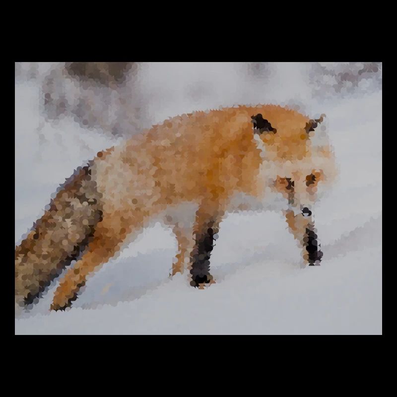 Fuchs im Schnee Aquarell