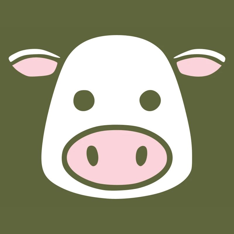 Cute Cow Head Face Comic Vector