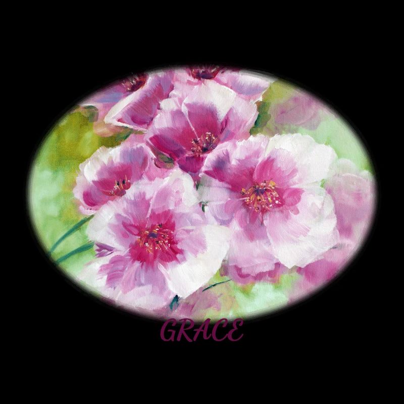 Grace - Vibrant Spring Blossom Ellipse