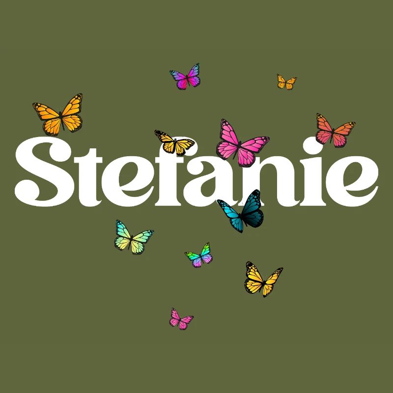 Schöner Mädchenname mit Schmetterlingen STEFANIE