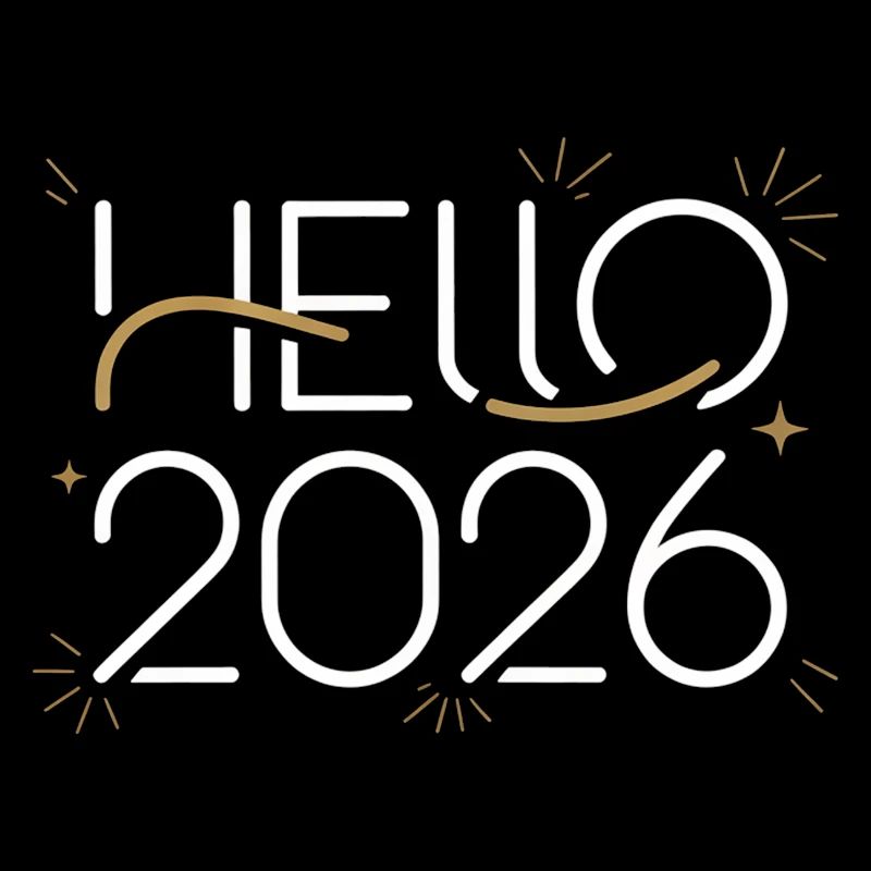 Hello 2026 Neon Celebration