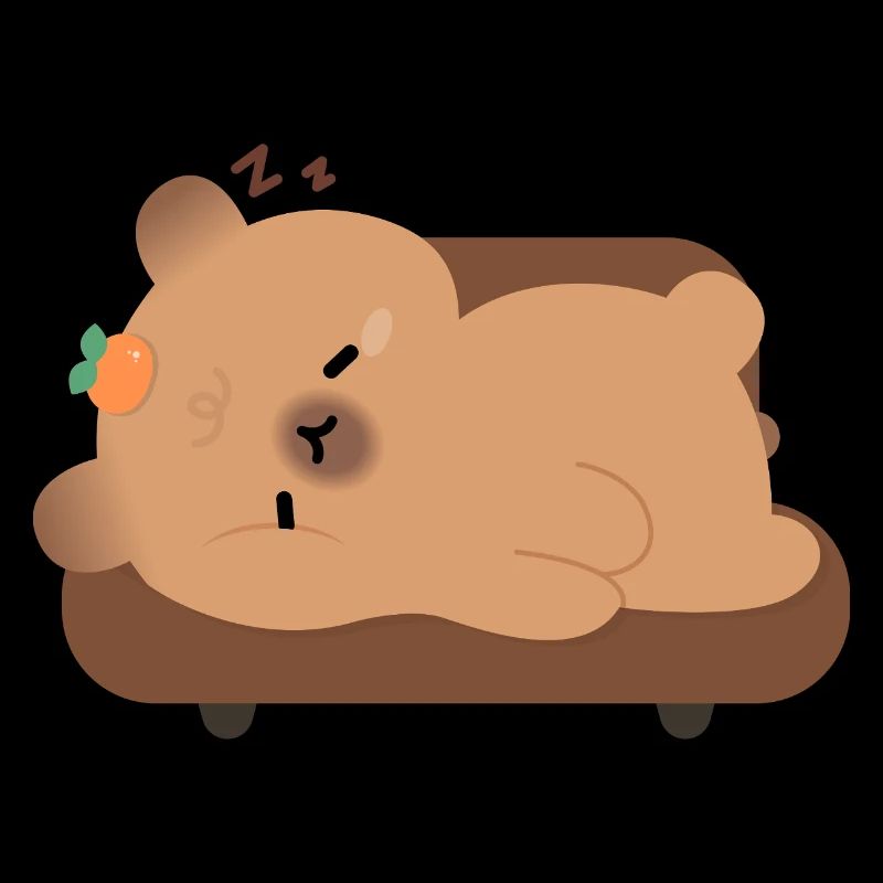 Sleepy Tired Capybara 