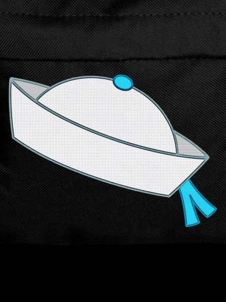 White Ship's Cap with Blue Tassel