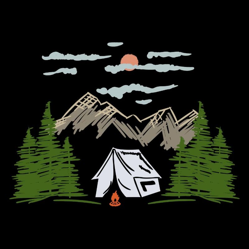 Camping Zelten Bergmotiv Geschenkidee