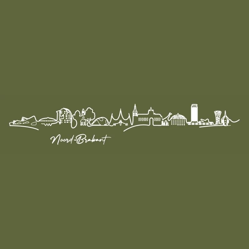Skyline Noord-Brabant - WIT (Multi Color Vector)