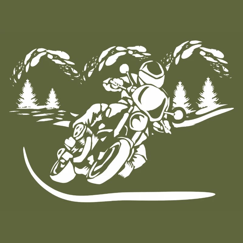 Silhouette de Moto Forêt