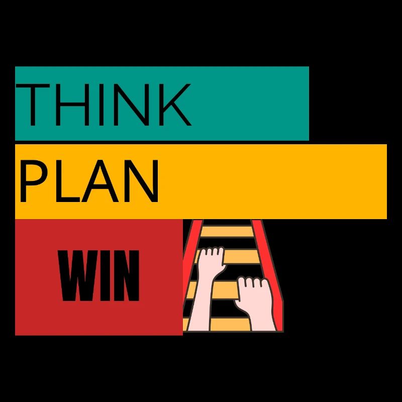 RÉFLÉCHIR · PLAN · WIN – T-shirt motivant