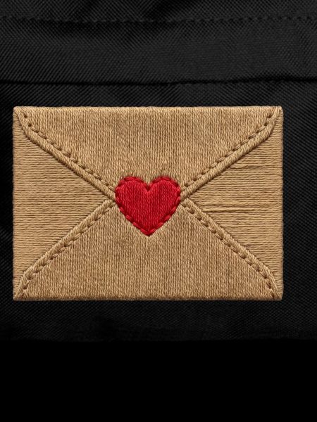 Love letter in embroidered look (printed)