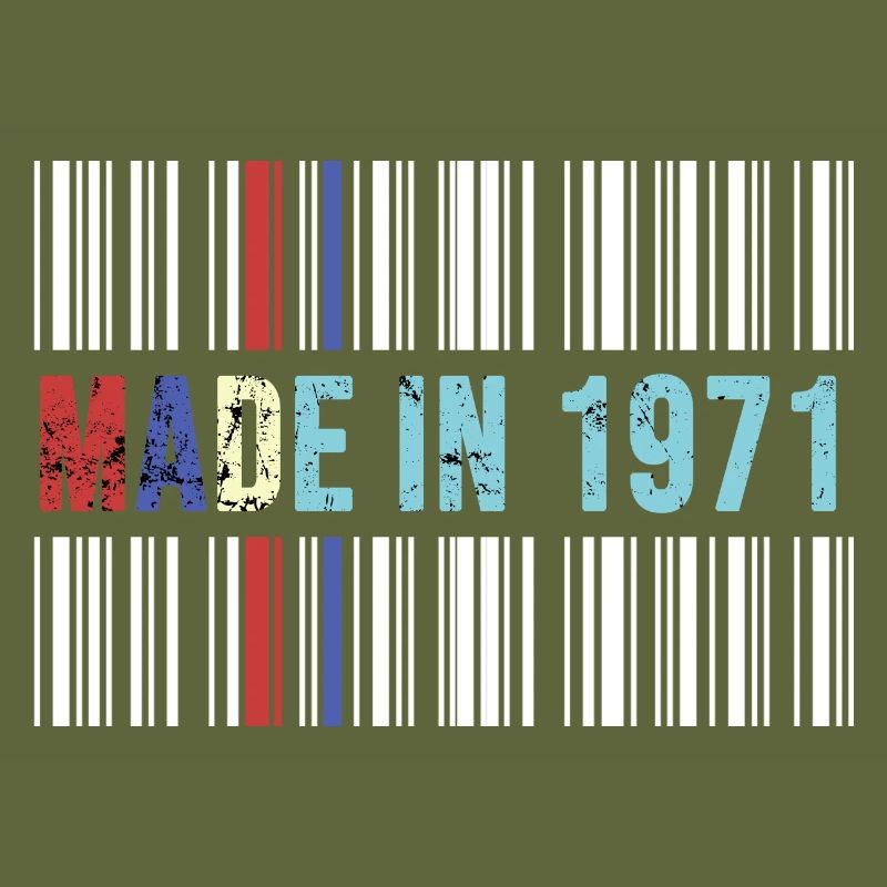1971 anniversaire 51 ans 51e anniversaire rétro code-barres