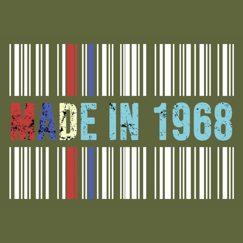 1968 anniversaire 54 ans 54e anniversaire rétro code-barres