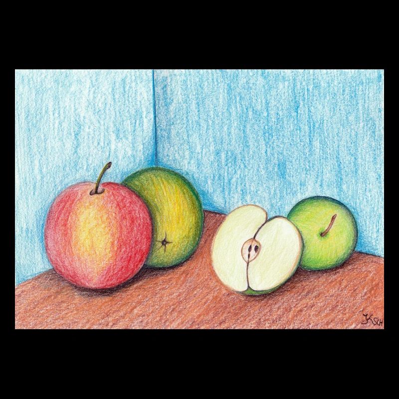 Still Life Apples - Pastel Chalk