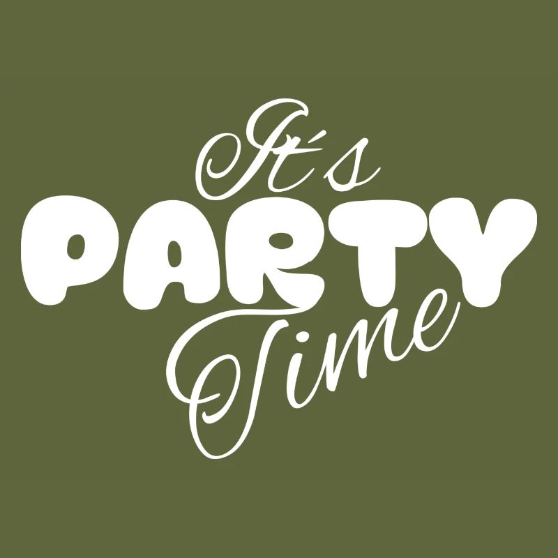Its Party Time in white Design