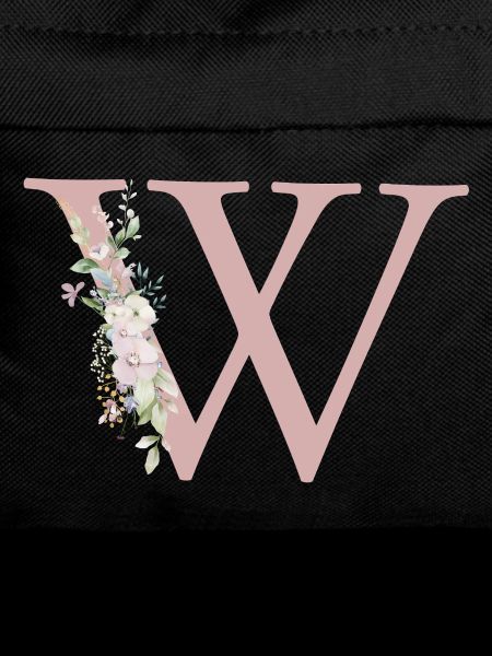W Monogramm, Floral, personalisierbar