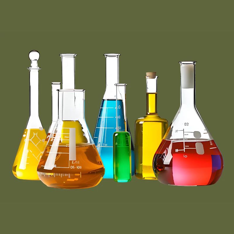 Collection de verrerie de laboratoire colorée