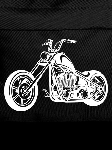 Chopper motorcycle design in white