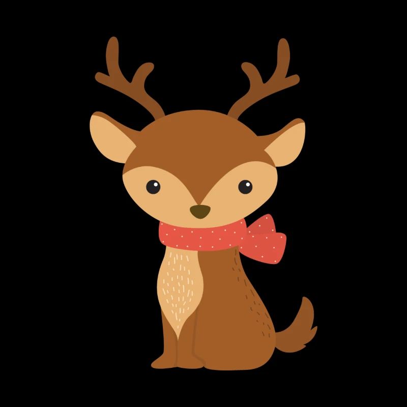 Un renne mignon avec écharpe – Décor de Noël