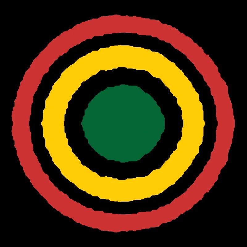 Abstract Concentric Reggae Circle Design