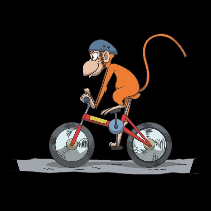 Fahrrad Radfahrer Äffchen mit Helm Geschenk Idee