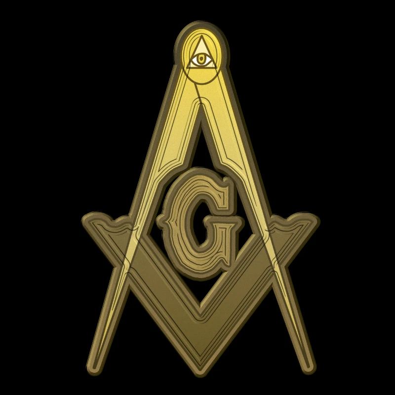 Freemason Compass Golden