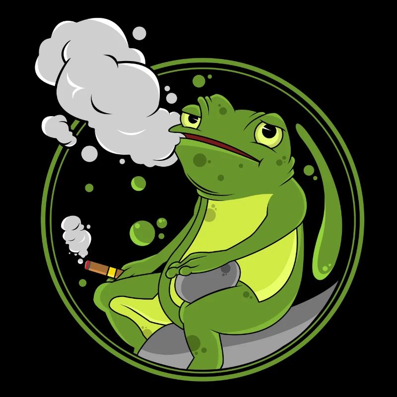 Frosch als Raucher mit Zigarre