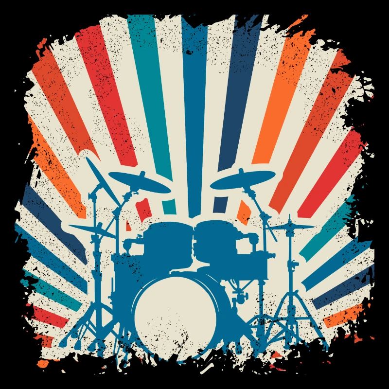 Bande rétro de cadeau d'instrument de batteur