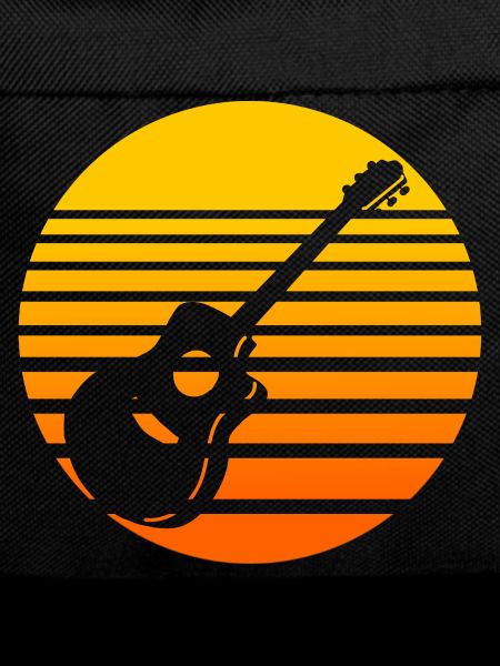 Retro sunset with guitar design