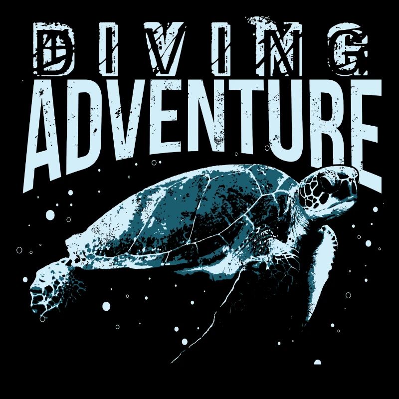 Diving, diver, diving water turtle, shirt