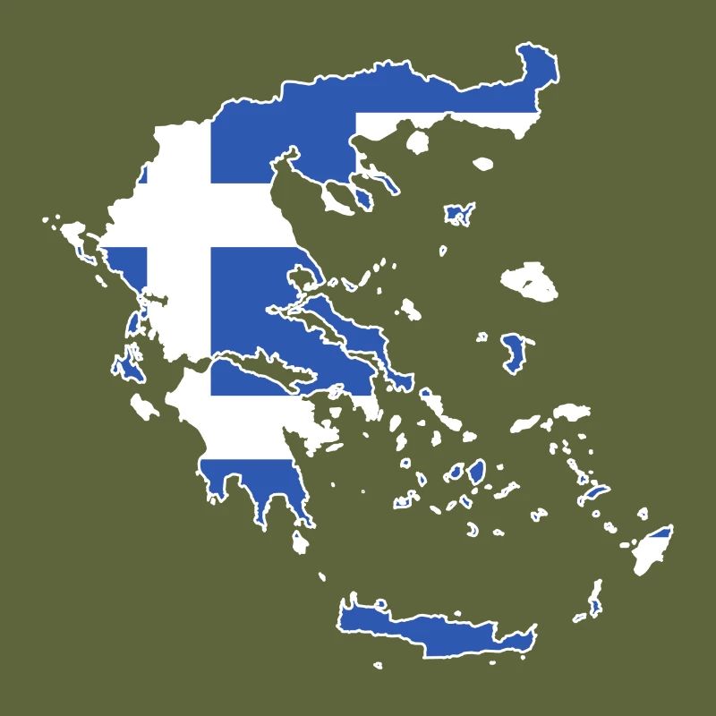 Greece map with flag inside