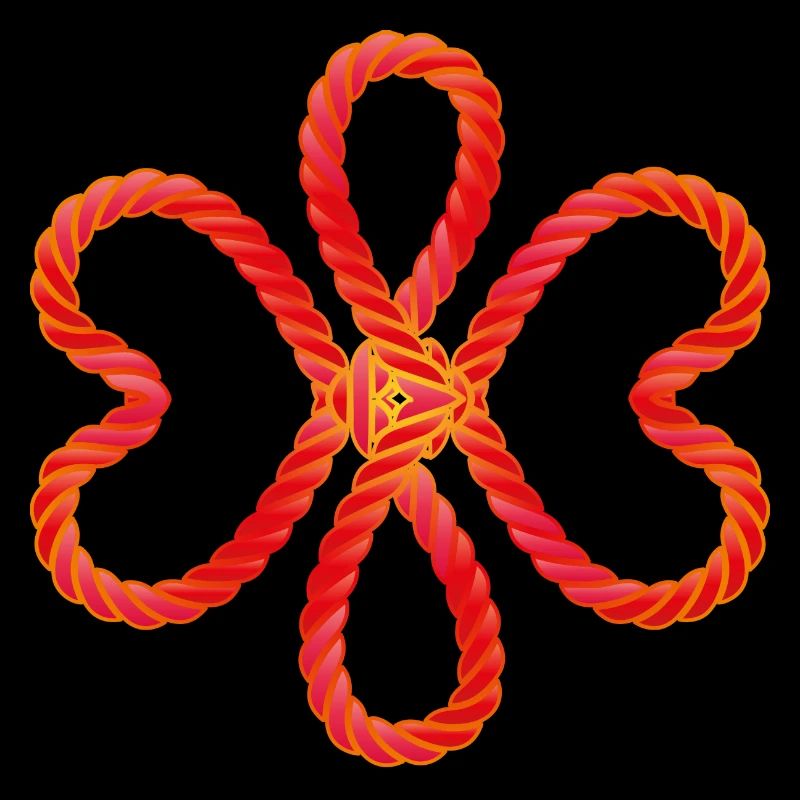 heart-shaped red intertwined cords
