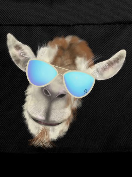 Casual goat head with sunglasses