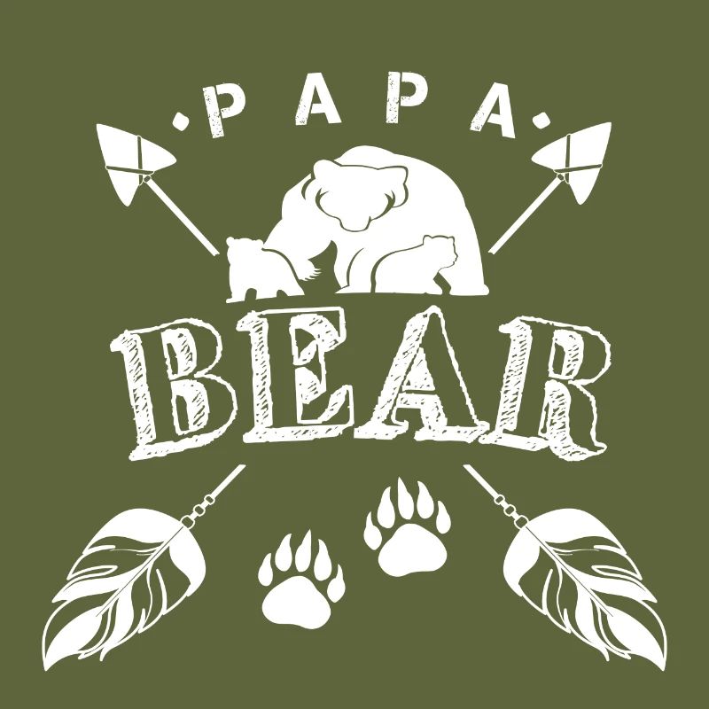 Papa ours mignon famille boho flèche