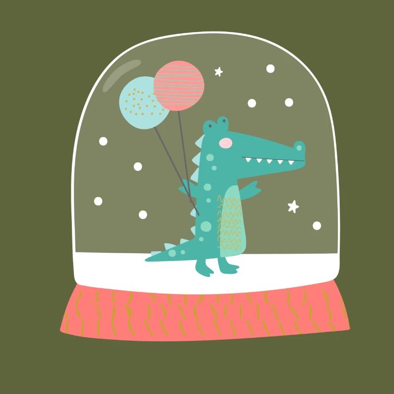 Snow globe Cute crocodile birthday 2020