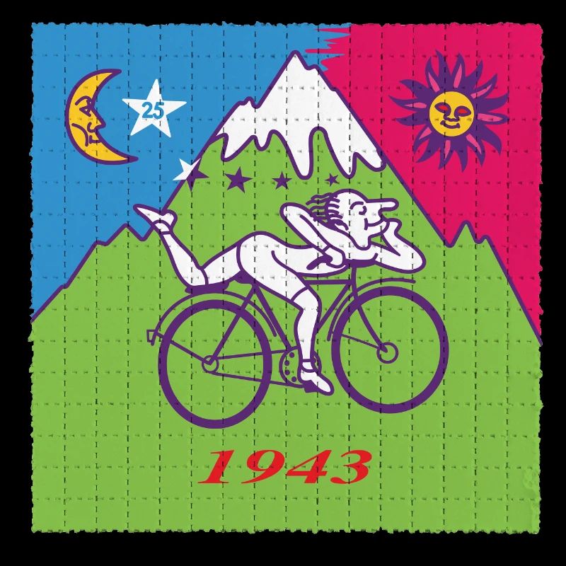 Feuille de Buvard LSD Albert Hofmann Bicycle Day