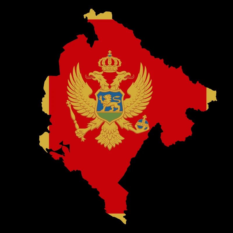 Montenegro flag map flag