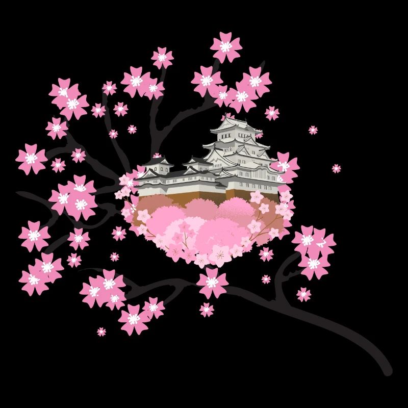 Cherry Blossomtemple Temple Design Sakura