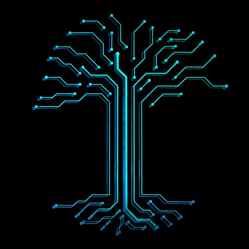 Blue circuit board tree