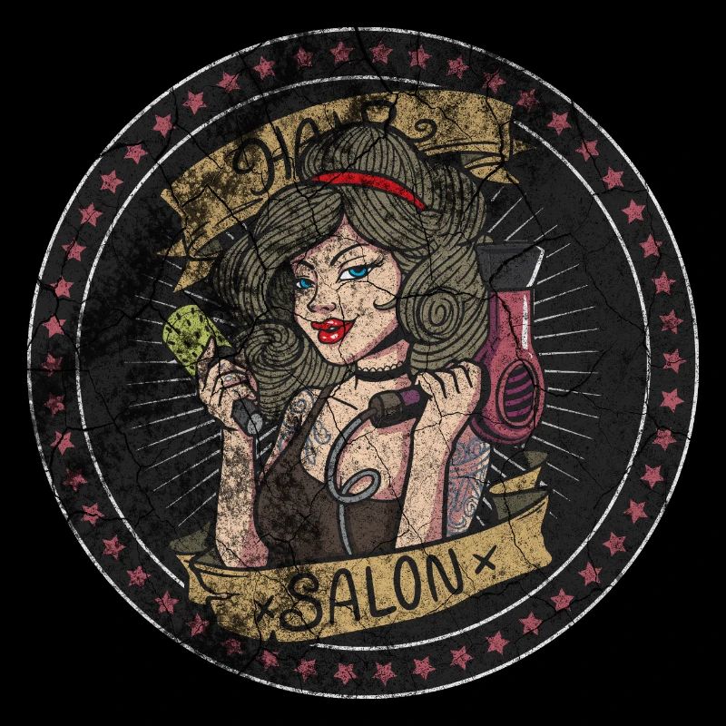 Salon de coiffure Coiffeuse amicale sèche-cheveux