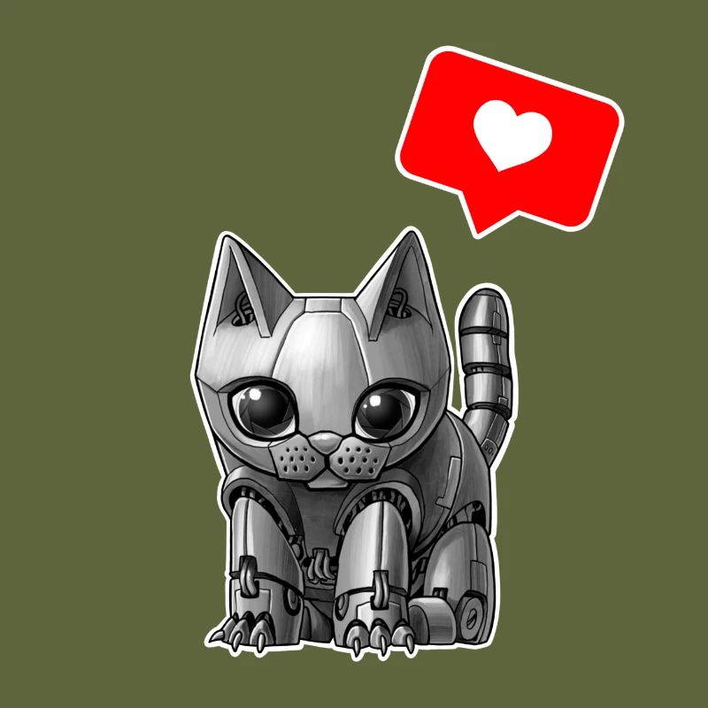 Cute robot cat