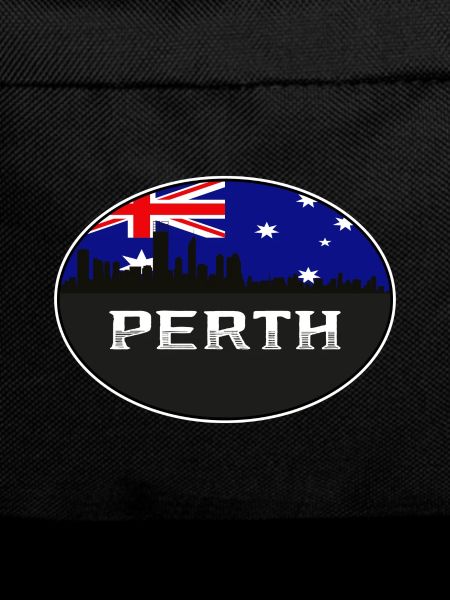 Perth Australia Skyline Silhouette Australian Flag
